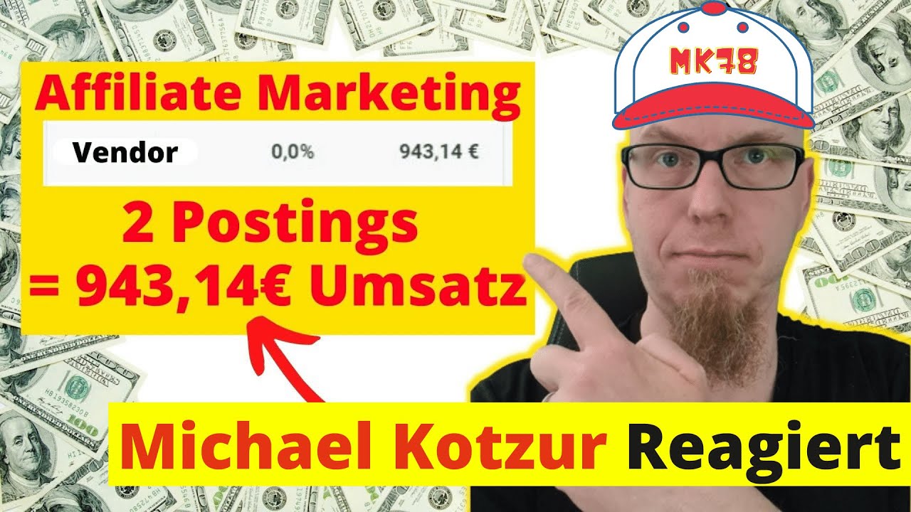 Affiliate Marketing für Anfänger 943 Euro mit 2 Postings [Reaction] Sebastian Rabuda